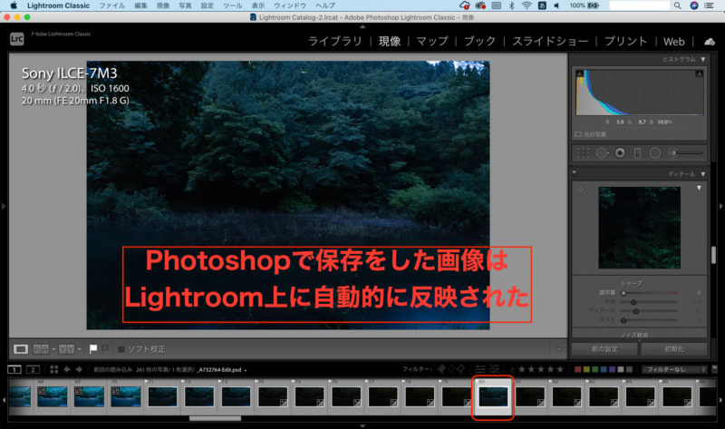 LightroomとPhotoshopの比較明合成で印象的なホタル・星景写真作成 